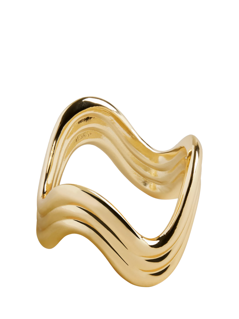L'OBJET Ripple Brass Napkin Rings set of 4 gold plated (British brand)