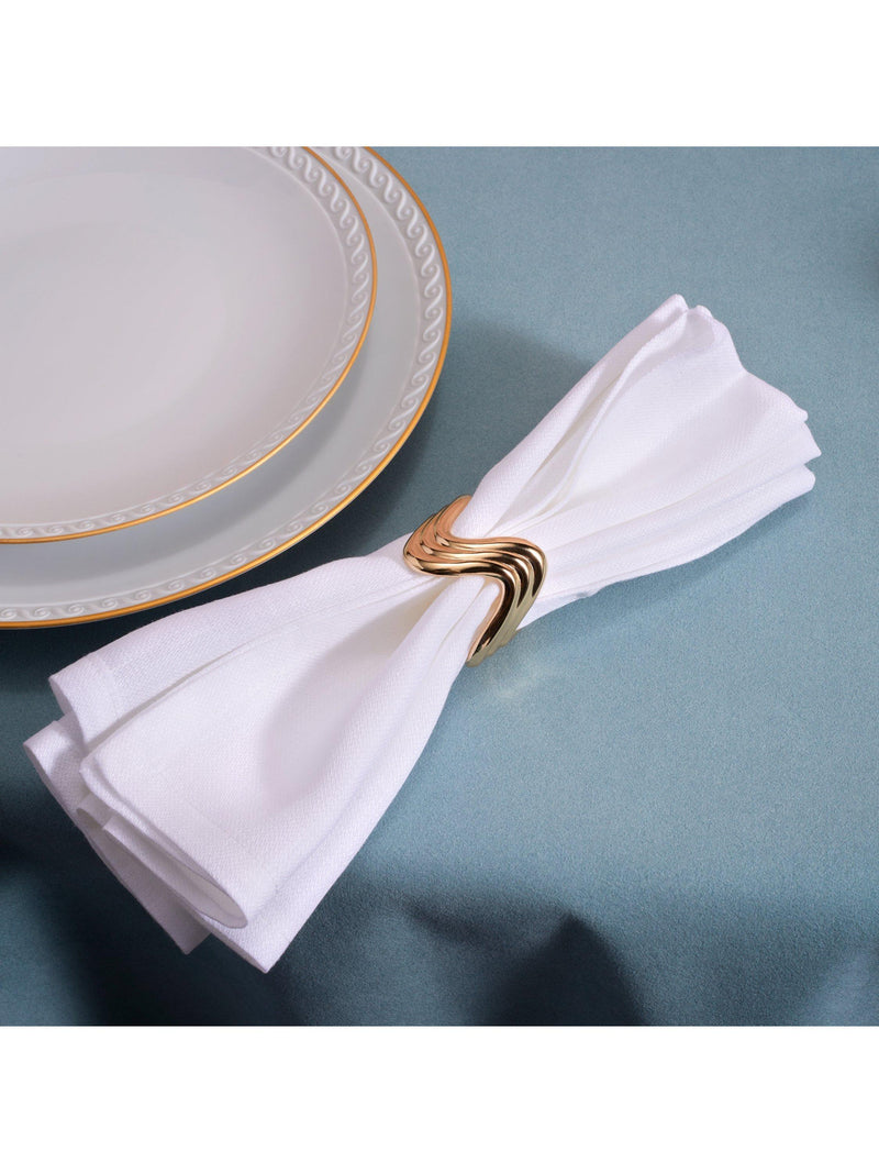 L'OBJET Ripple Brass Napkin Rings set of 4 gold plated (British brand)