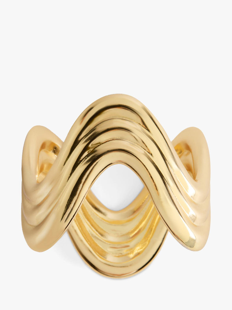 L'OBJET Ripple Brass Napkin Rings set of 4 gold plated (British brand)
