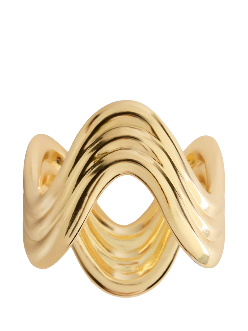 L'OBJET Ripple Brass Napkin Rings set of 4 gold plated (British brand)