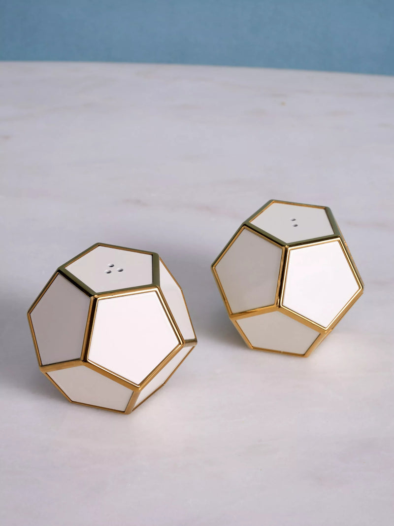 L'OBJET gold plated salt and pepper shakers set of two (British brand)