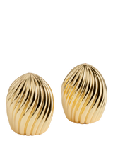 John Lewis L'OBJET Ripple Spice Gold Plated Salt and Pepper Shakers, Set of 2- Buy online at McGrocer