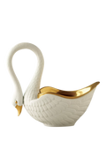 L'OBJET Swan Decorative Porcelain Bowl, Gold/White