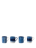 Selbrae House artisan stoneware mug set blue stripes ripples 300ml, UK version