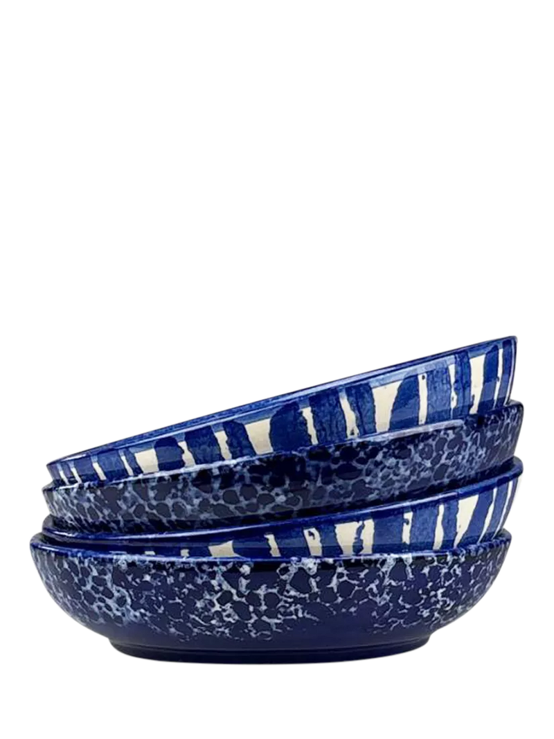 Selbrae House blue stoneware serve bowl set 23cm - British product