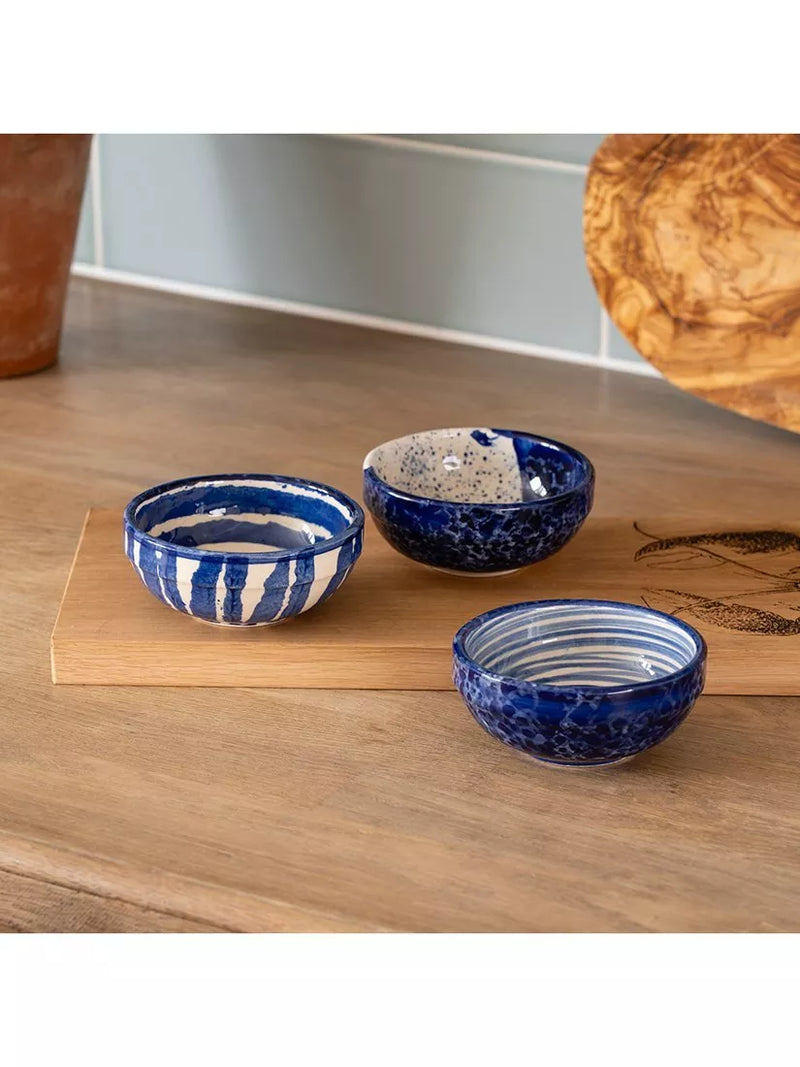Selbrae House stoneware dip bowls and oak serving board 53cm - British product