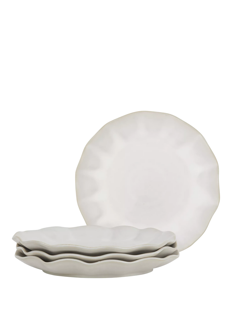 Neptune Sennen stoneware side plate 22cm white, imported from the UK
