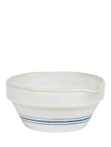 John Lewis Neptune Melbury Small Stoneware Mixing Bowl, Natural/Navy- Buy online at McGrocer