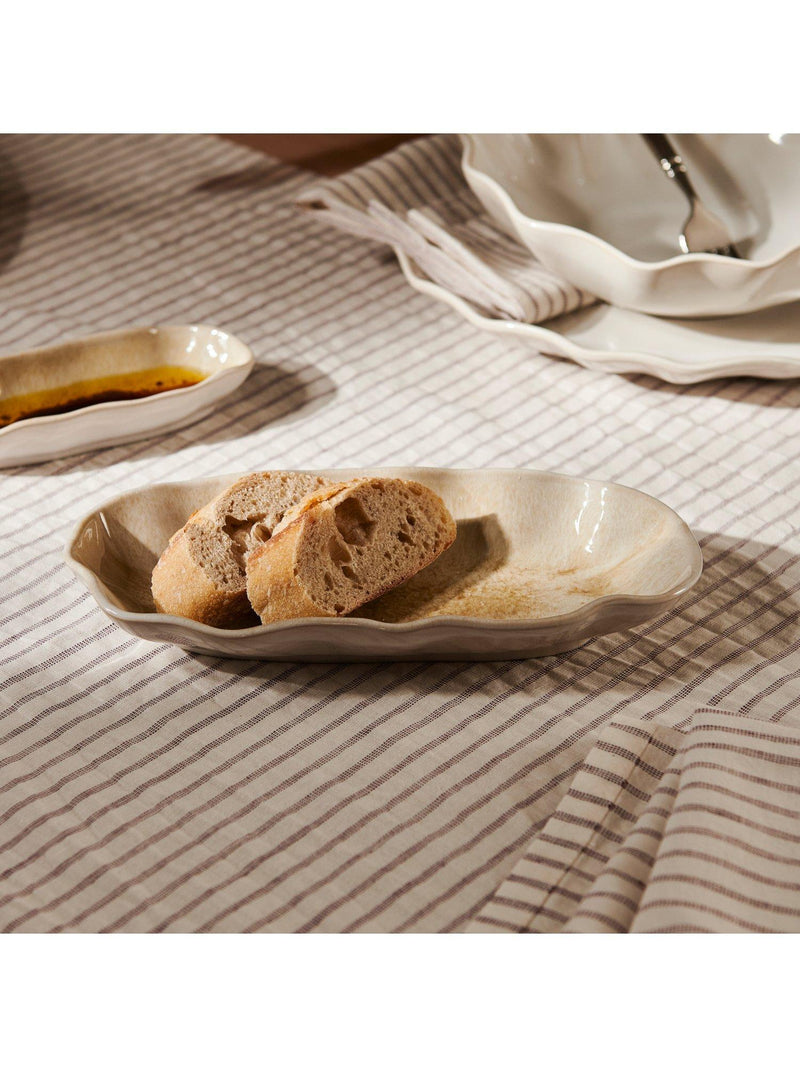 Neptune stoneware bread platter white 24cm, imported from the UK