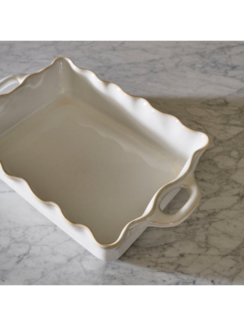 Neptune Bramley large rectangular stoneware baking dish white, UK version