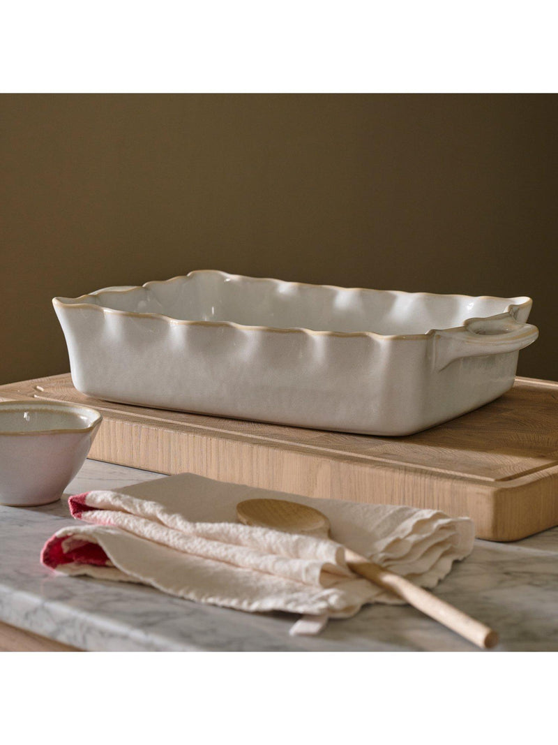 Neptune Bramley large rectangular stoneware baking dish white, UK version
