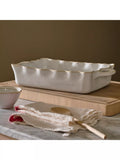 Neptune Bramley large rectangular stoneware baking dish white, UK version