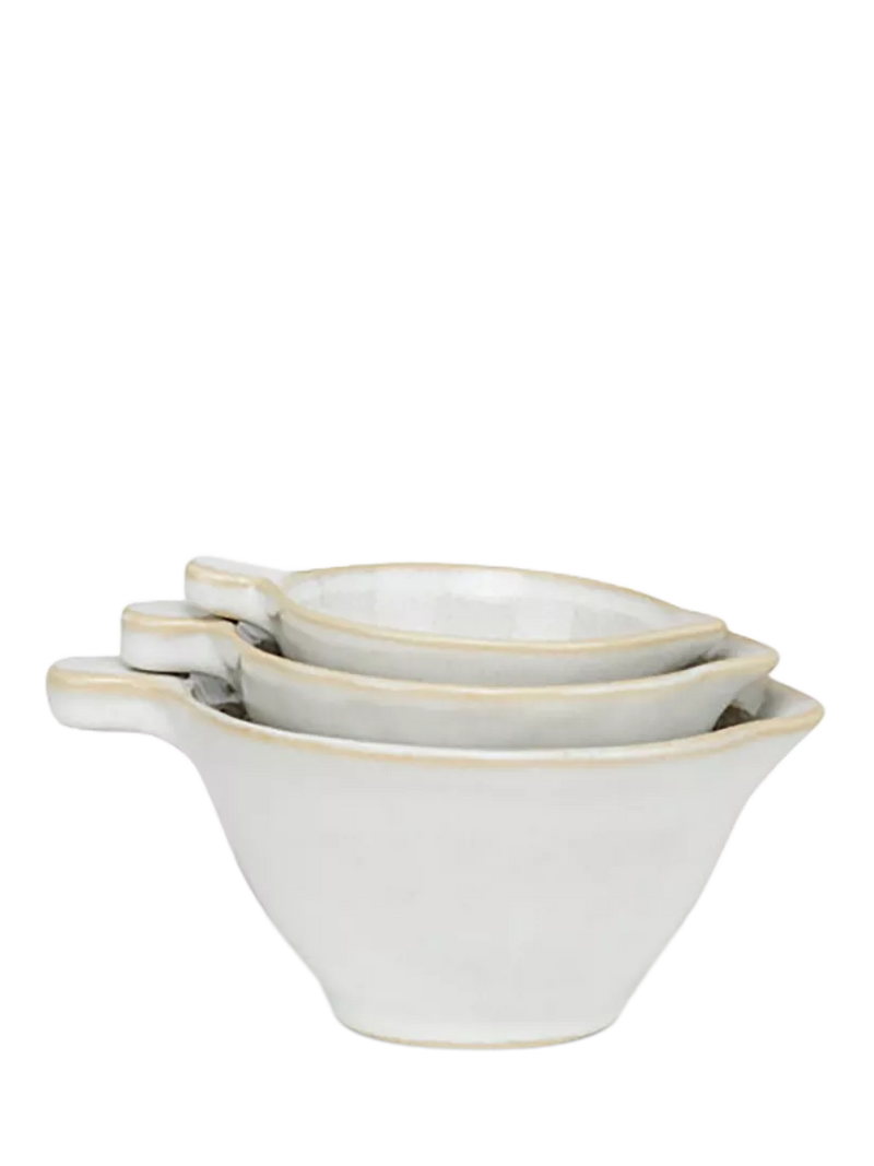 Neptune stoneware pouring cups white set of 3, UK version