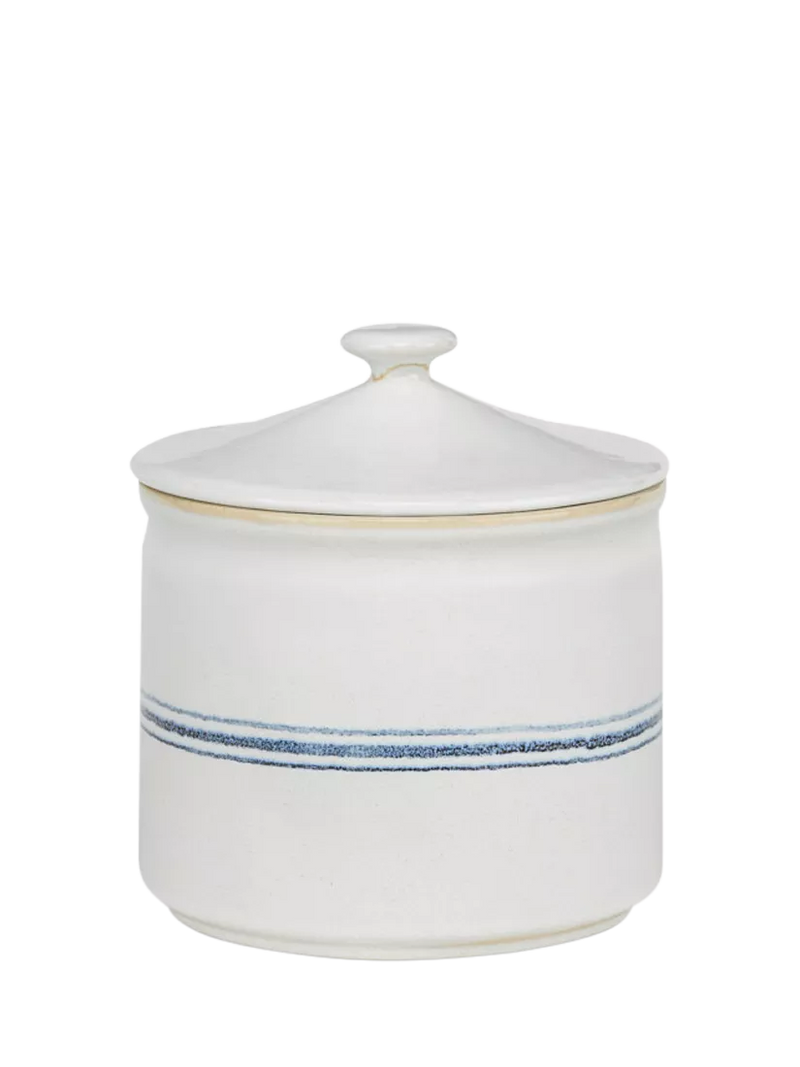 Neptune Melbury stoneware storage jar natural navy - British product