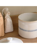Neptune Melbury stoneware storage jar natural navy - British product