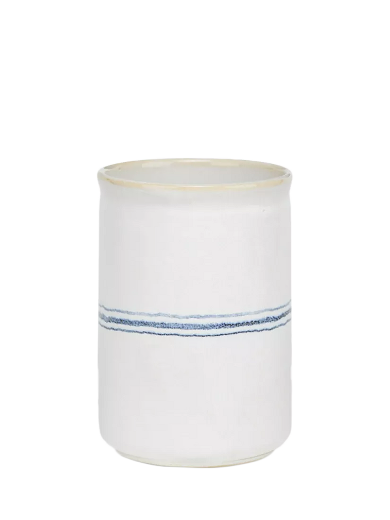 Neptune stoneware utensil pot natural navy, imported from the UK