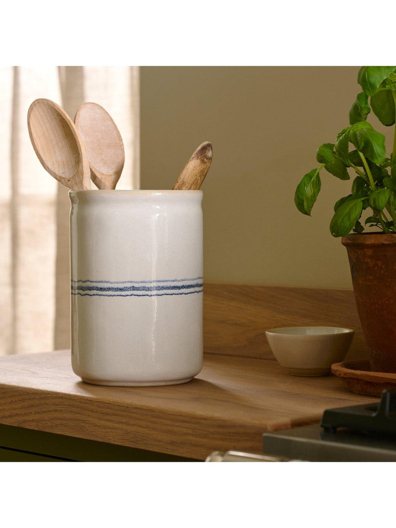 Neptune stoneware utensil pot natural navy, imported from the UK