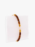 Be-Jewelled beaded bracelet with cognac amber and pearl - British product