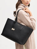 Aspinal of London East West leather tote bag black - British product