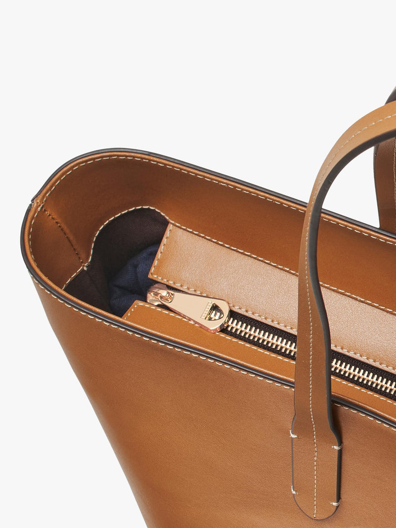 Aspinal of London East West Leather Tote Bag in Tan - British product