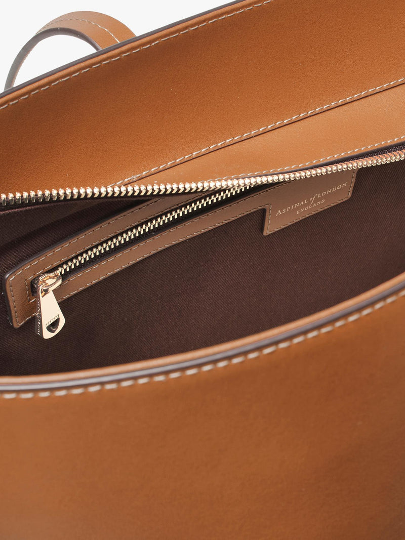 Aspinal of London East West Leather Tote Bag in Tan - British product