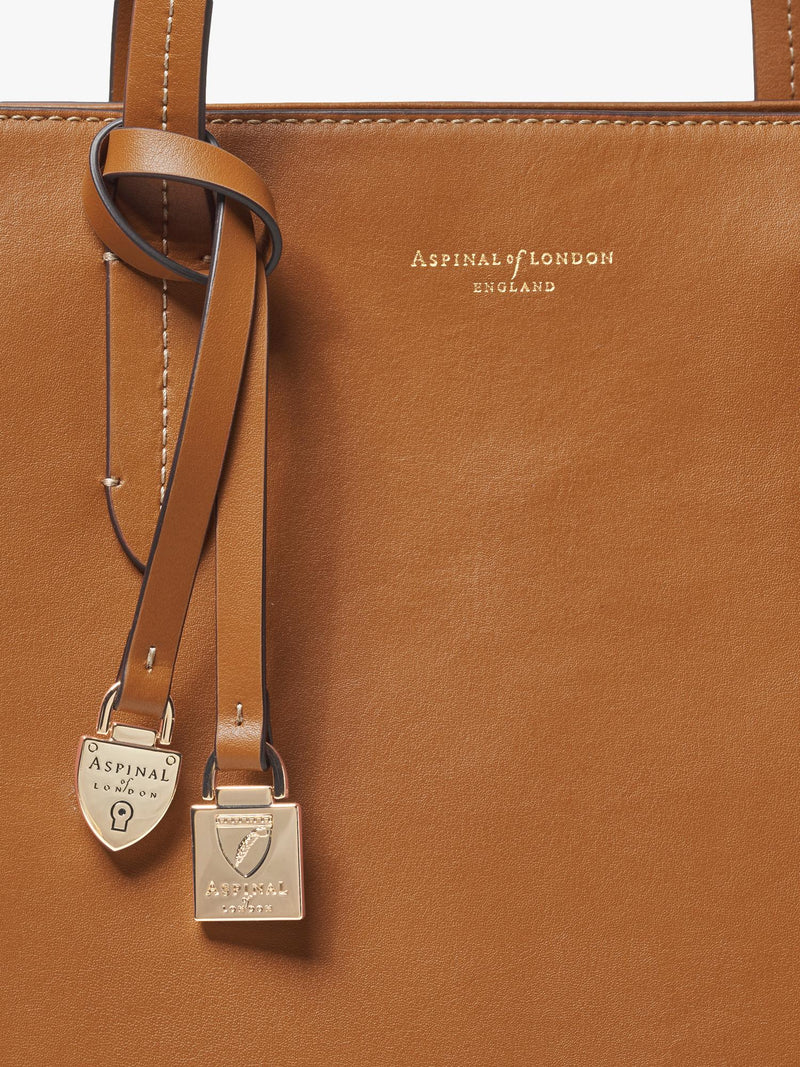 Aspinal of London East West Leather Tote Bag in Tan - British product