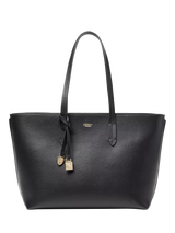 John Lewis Aspinal of London East West Leather Tote Bag Black- Buy online at McGrocer