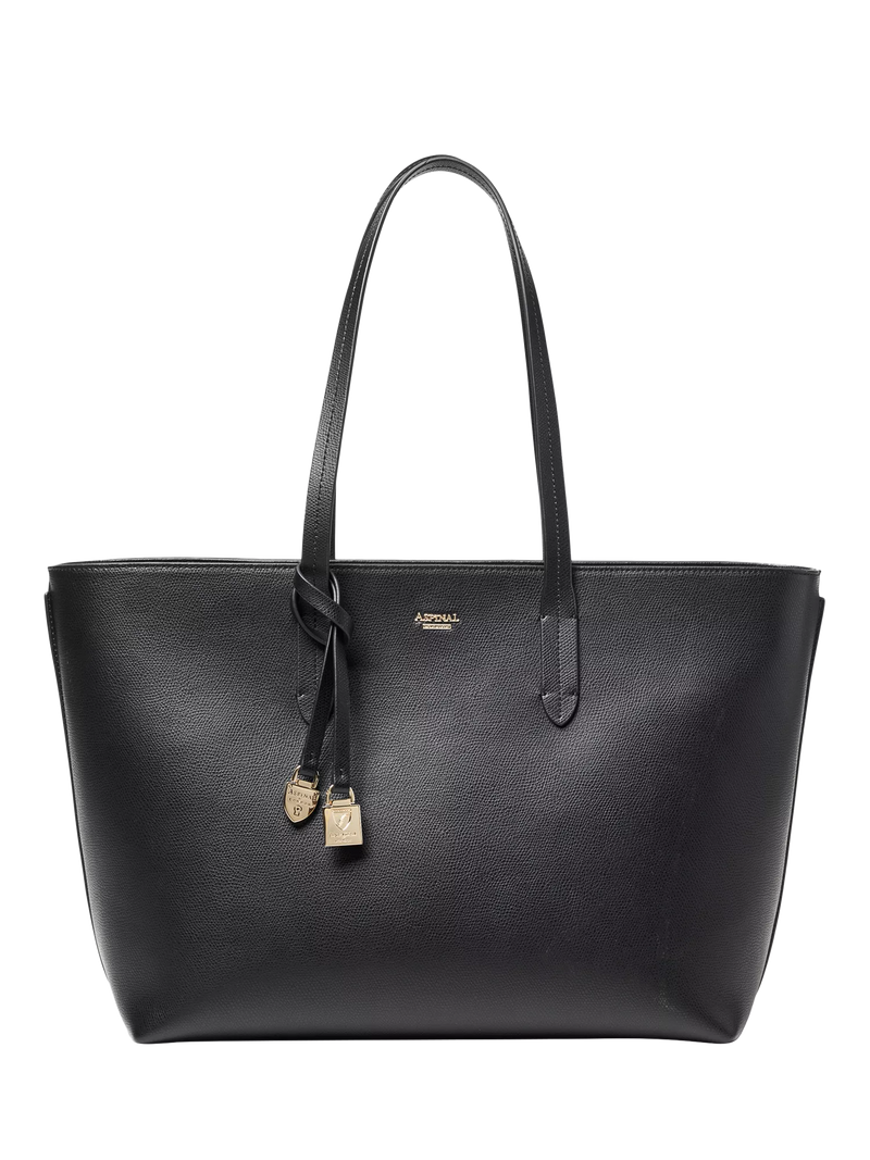 Aspinal of London leather tote bag black - British product
