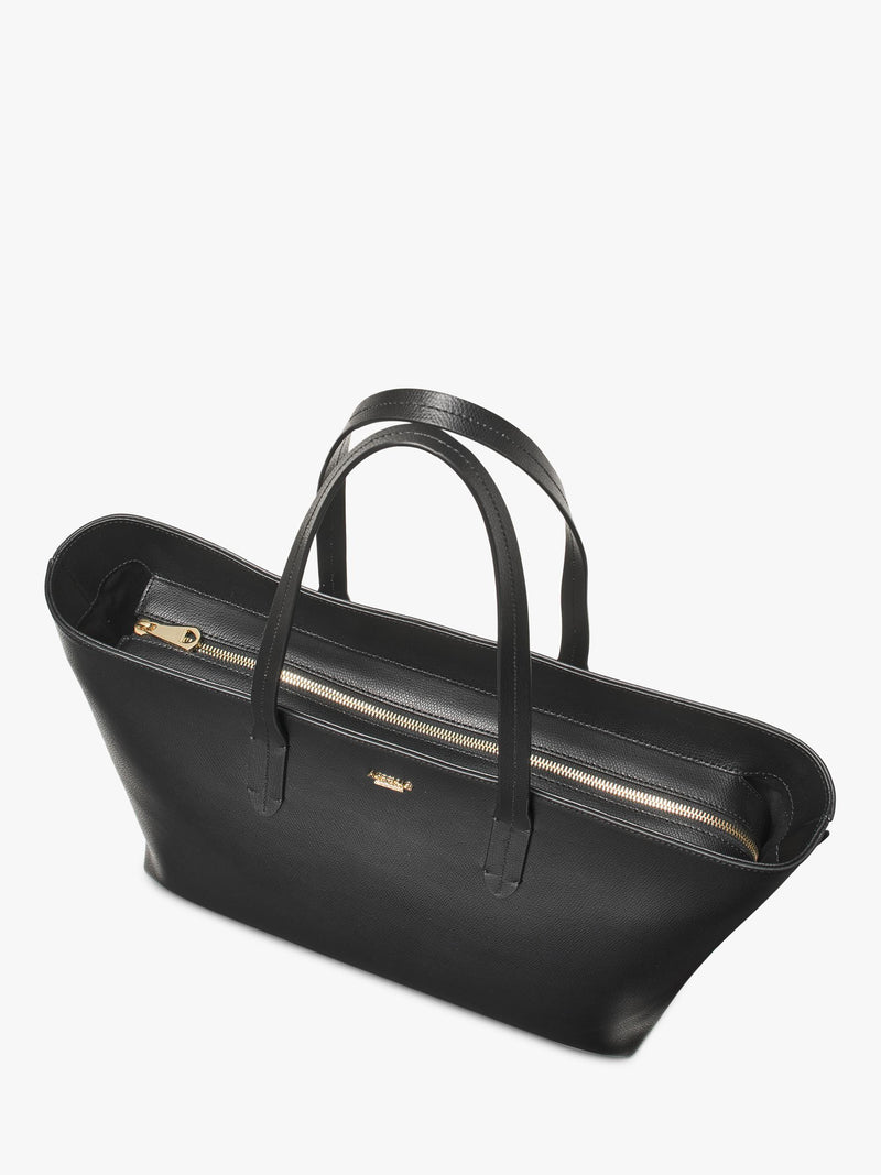 Aspinal of London leather tote bag black - British product
