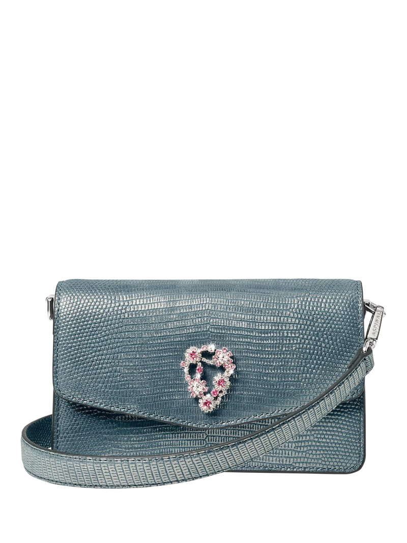 Aspinal of London Eliza croc leather clutch bag - British product