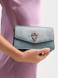 Aspinal of London Eliza croc leather clutch bag - British product