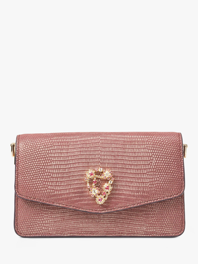Aspinal of London Eliza leather clutch bag in Cassis (British brand)