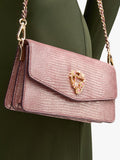 Aspinal of London Eliza leather clutch bag in Cassis (British brand)