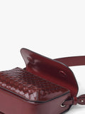 Aspinal of London crossbody bag burgundy woven leather, imported from the UK