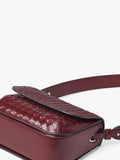 Aspinal of London crossbody bag burgundy woven leather, imported from the UK