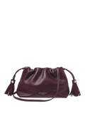 Aspinal of London Soho Pebble Leather Large Crossbody Pouch, Wine