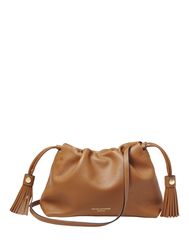Aspinal of London Soho Pebble Leather Large Crossbody Pouch, Tan