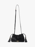 Aspinal of London Amelia black velvet evening bag, imported from the UK