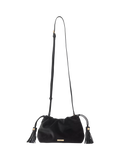 Aspinal of London Amelia black velvet evening bag, imported from the UK