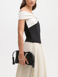 Aspinal of London Amelia black velvet evening bag, imported from the UK