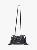Aspinal of London black quilted leather evening bag, imported from the UK