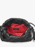Aspinal of London black quilted leather evening bag, imported from the UK