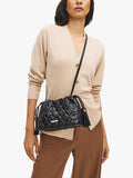 Aspinal of London black quilted leather evening bag, imported from the UK