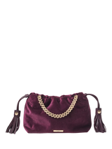 John Lewis Aspinal of London Amelia Velvet Evening Bag Cassis- Buy online at McGrocer