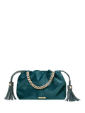 Aspinal of London velvet evening bag peacock colour (British brand)