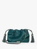 Aspinal of London velvet evening bag peacock colour (British brand)