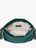 Aspinal of London velvet evening bag peacock colour (British brand)