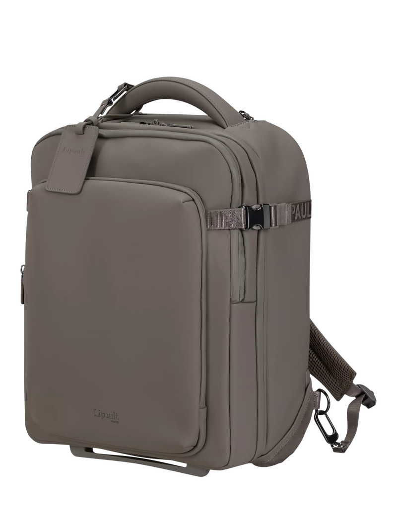 Lipault LOST IN BERLIN Wheeled Backpack Pro, 28L, Ash Stone