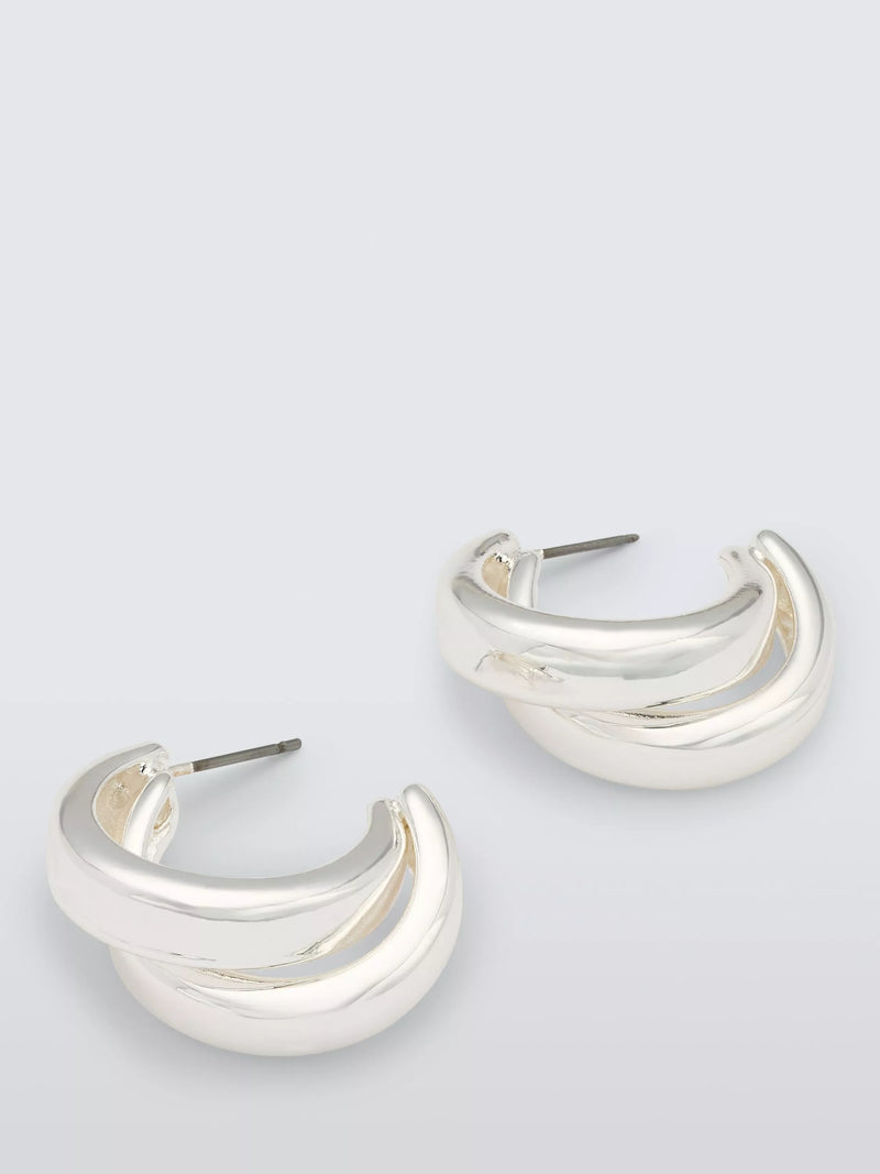 John Lewis Double Overlapped Hoop Earrings