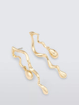 John Lewis John Lewis Double Wavy Bar Statement Earrings, Gold- Buy online at McGrocer